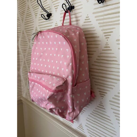 Roller Rabbit x Pottery Barn Teen Colby Pink Hearts Backpack - Picture 3 of 8